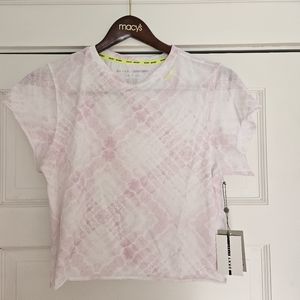 NWT DKNY sports T-shirt tie dye pink white size medium